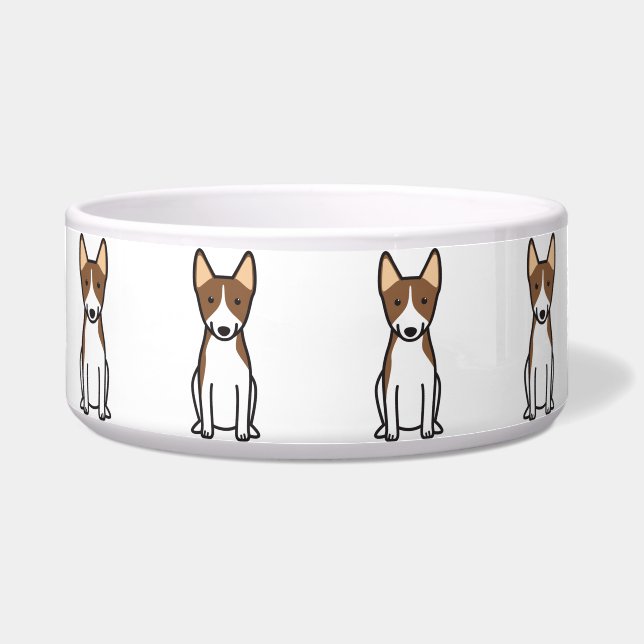 Basenji Dog Cartoon Voerbakje (Voorkant)