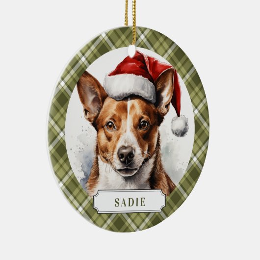 Basenji Dog Ceramic Circle Ornament (Rechts)