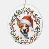 Basenji Dog Ceramic Circle Ornament (Links)