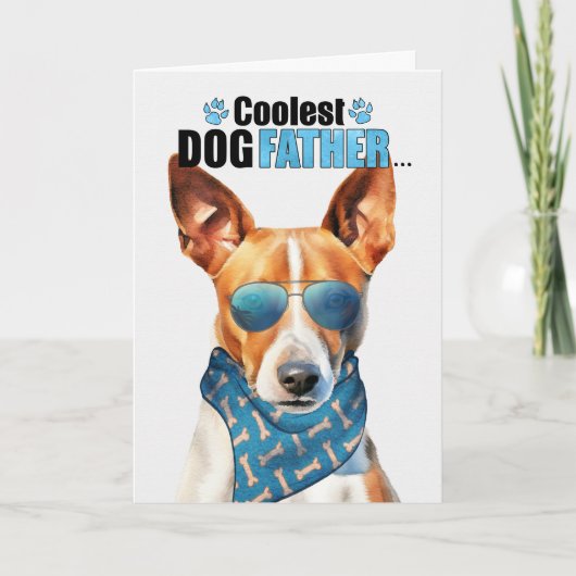 Basenji Dog Coolest Pa Ooit Vaderdag Feestdagen Kaart (Voorkant)
