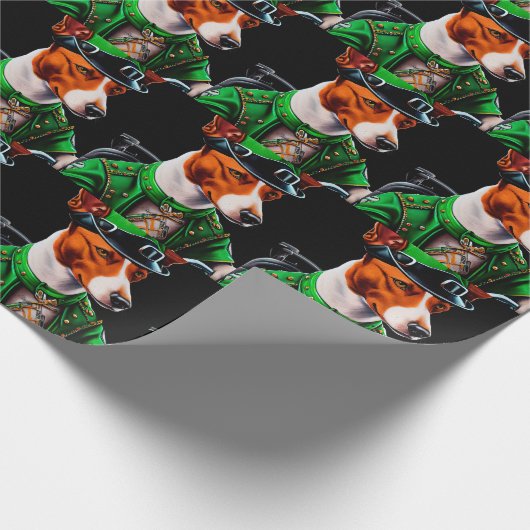 Basenji Dog fiets St. Patrick's Day Cadeaupapier (Hoek)