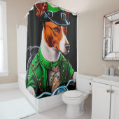 Basenji Dog fiets St. Patrick's Day Douchegordijn (In situ)