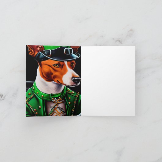 Basenji Dog fiets St. Patrick's Day Kaart (Binnen)