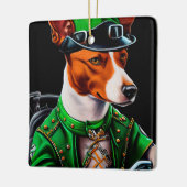 Basenji Dog fiets St. Patrick's Day Keramisch Ornament (Links)