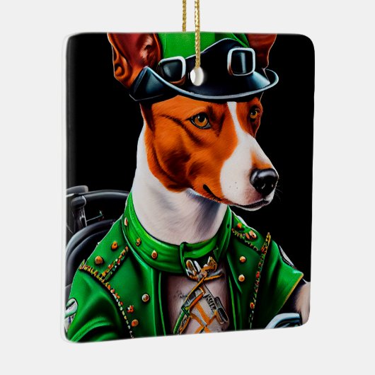 Basenji Dog fiets St. Patrick's Day Keramisch Ornament (Rechts)