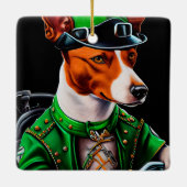Basenji Dog fiets St. Patrick's Day Keramisch Ornament (Achterkant)