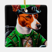 Basenji Dog fiets St. Patrick's Day Keramisch Ornament (Voorkant)