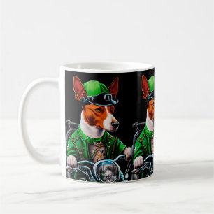 Basenji Dog fiets St. Patrick's Day Koffiemok