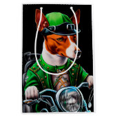 Basenji Dog fiets St. Patrick's Day Medium Cadeauzakje (Voorkant)