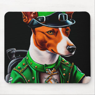 Basenji Dog fiets St. Patrick's Day Muismat