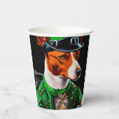 Basenji Dog fiets St. Patrick's Day Papieren Bekers (Achterkant)