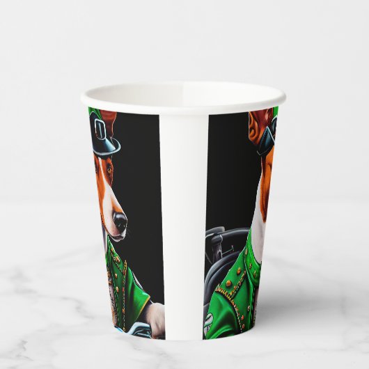 Basenji Dog fiets St. Patrick's Day Papieren Bekers (Links)