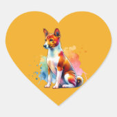 Basenji Dog Hart Sticker (Voorkant)
