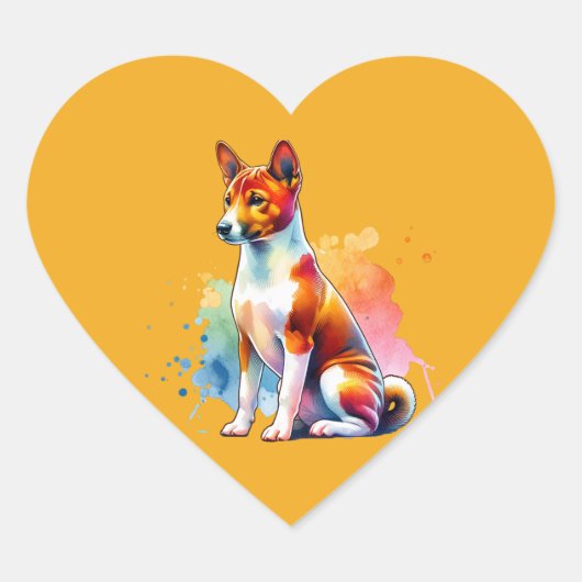 Basenji Dog Hart Sticker (Voorkant)