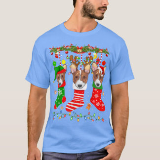 Basenji Dog in kerstmis Sokken lights juweel T-shirt