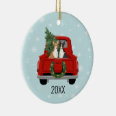 Basenji Dog Kerstfeestdag Keramisch Ornament (Rechts)