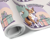 Basenji Dog Kleurrijk Cadeaupapier (Rol Hoek)