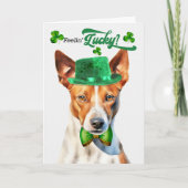 Basenji Dog Lucky St Patrick's Day Feestdagen Kaart (Voorkant)