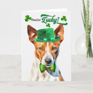 Basenji Dog Lucky St Patrick's Day Feestdagen Kaart