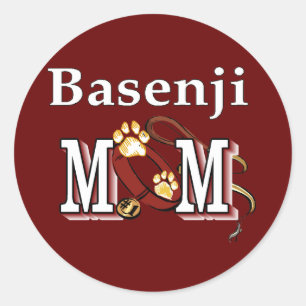 Basenji Dog MOM Ronde Sticker