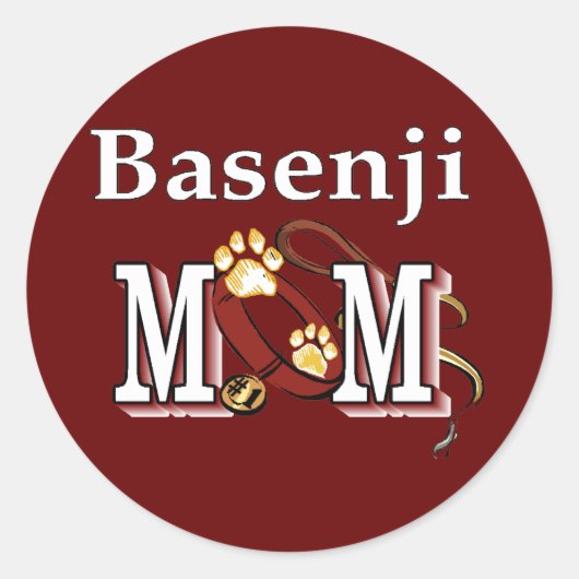 Basenji Dog MOM Ronde Sticker (Voorkant)