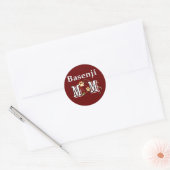 Basenji Dog MOM Ronde Sticker (Envelop)