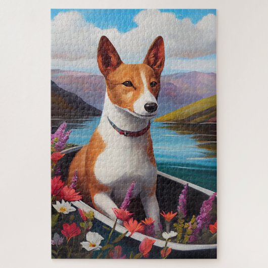 Basenji Dog op een peddel: Een Schilderachtig avon Legpuzzel (Verticaal)