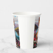 Basenji Dog op een peddel: Een Schilderachtig avon Papieren Bekers (Rechts)