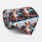 Basenji Dog op een peddel: Een Schilderachtig avon Stropdas (Opgerold)