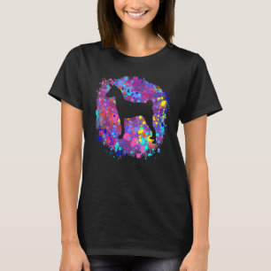 Basenji Dog Pink Waterverf Splatter Art Love Dog T-shirt