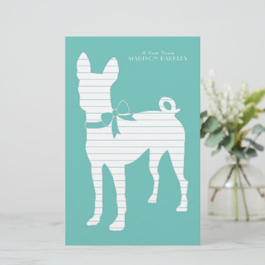Basenji Dog Puppy Briefpapier (Staand voorkant)