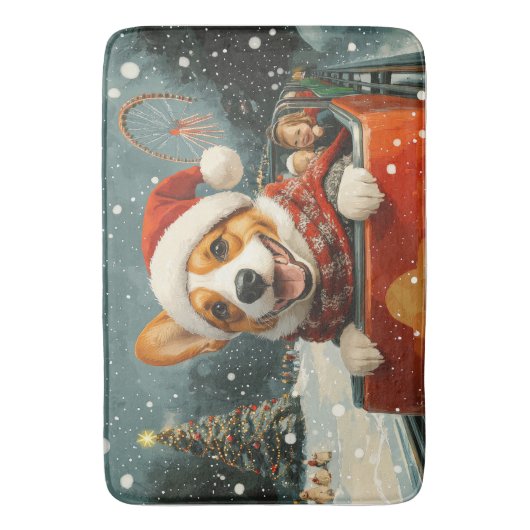 Basenji Dog Roller Onderzetter Kerst Badmat (Voorkant Verticaal)