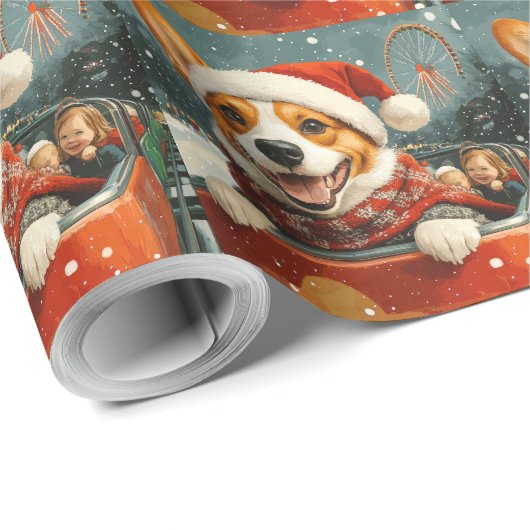 Basenji Dog Roller Onderzetter Kerst Cadeaupapier (Rol Hoek)