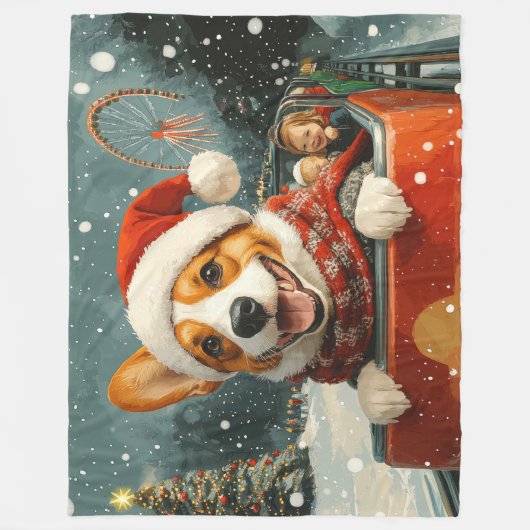 Basenji Dog Roller Onderzetter Kerst Fleece Deken (Voorkant)