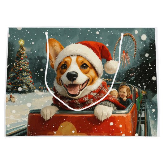 Basenji Dog Roller Onderzetter Kerst Groot Cadeauzakje (Voorkant)