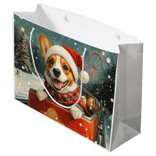 Basenji Dog Roller Onderzetter Kerst Groot Cadeauzakje (Achterkant Gekanteld)
