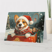 Basenji Dog Roller Onderzetter Kerst Kaart (Voorkant)