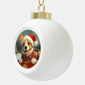 Basenji Dog Roller Onderzetter Kerst Keramische Bal Ornament (Rechts)
