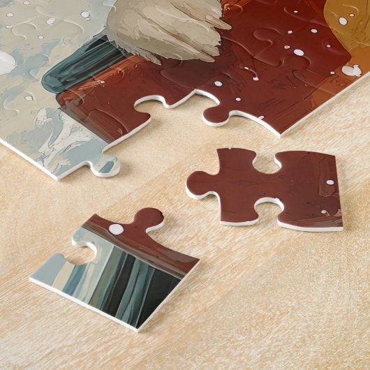 Basenji Dog Roller Onderzetter Kerst Legpuzzel (Zijkant)