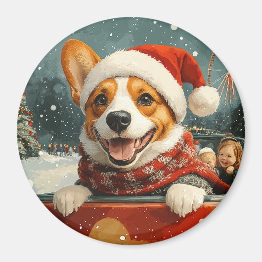 Basenji Dog Roller Onderzetter Kerst Magneet (Voorkant)