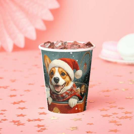 Basenji Dog Roller Onderzetter Kerst Papieren Bekers (Insitu)