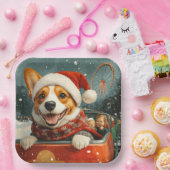 Basenji Dog Roller Onderzetter Kerst Papieren Bordje (Feest)