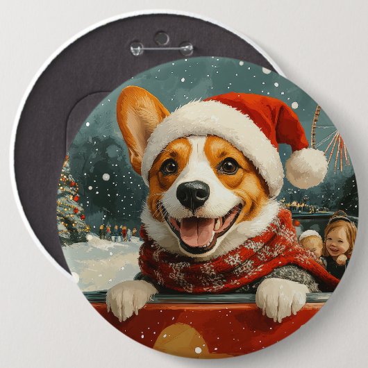 Basenji Dog Roller Onderzetter Kerst Ronde Button 6,0 Cm (Voorkant /achterkant)
