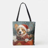 Basenji Dog Roller Onderzetter Kerst Tote Bag (Achterkant)