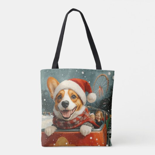Basenji Dog Roller Onderzetter Kerst Tote Bag (Achterkant)