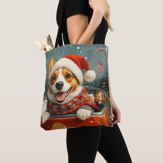 Basenji Dog Roller Onderzetter Kerst Tote Bag (Dichtbij)