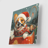 Basenji Dog Roller Onderzetter Kerst Vierkante Klok (Hoek)