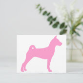 Basenji Dog (roze) Briefkaart (Staand voorkant)