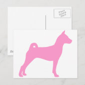 Basenji Dog (roze) Briefkaart (Voorkant / Achterkant)