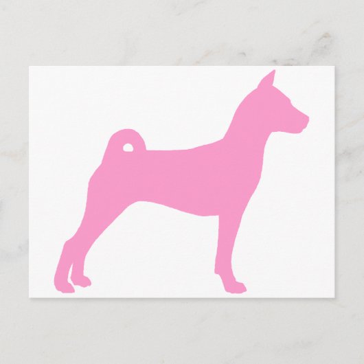 Basenji Dog (roze) Briefkaart (Voorkant)